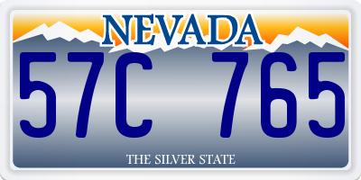 NV license plate 57C765