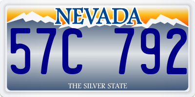 NV license plate 57C792