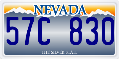 NV license plate 57C830