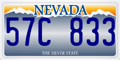 NV license plate 57C833