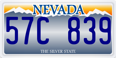 NV license plate 57C839