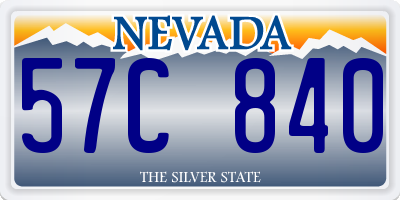 NV license plate 57C840