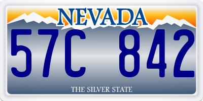 NV license plate 57C842