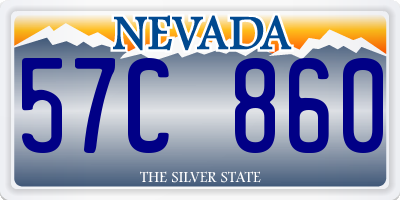 NV license plate 57C860