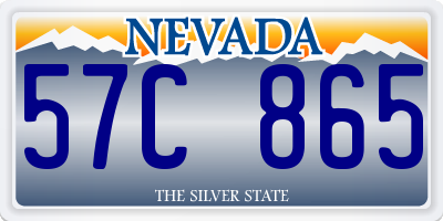 NV license plate 57C865