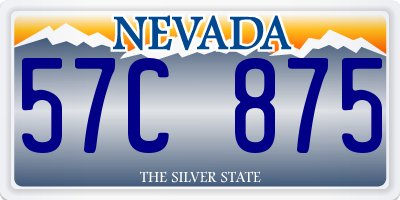 NV license plate 57C875