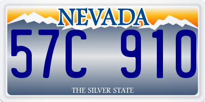 NV license plate 57C910