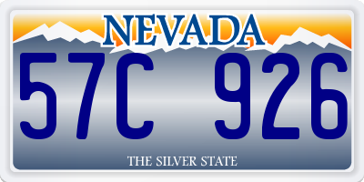 NV license plate 57C926