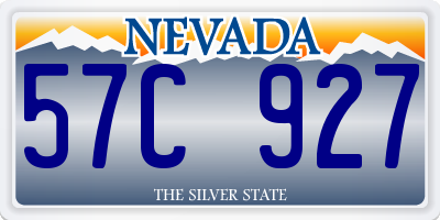 NV license plate 57C927
