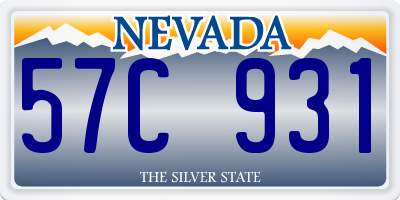 NV license plate 57C931