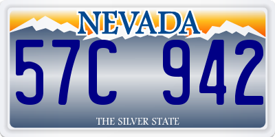 NV license plate 57C942