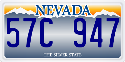 NV license plate 57C947