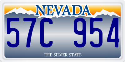 NV license plate 57C954