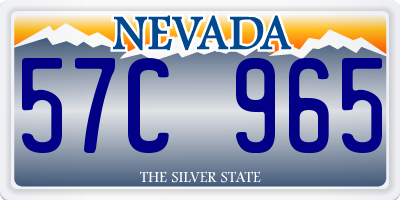 NV license plate 57C965
