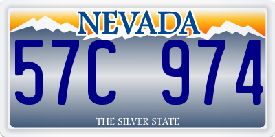 NV license plate 57C974