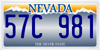 NV license plate 57C981