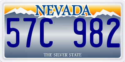 NV license plate 57C982