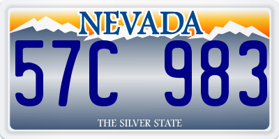 NV license plate 57C983