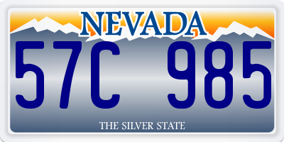 NV license plate 57C985