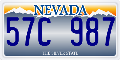 NV license plate 57C987