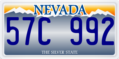 NV license plate 57C992