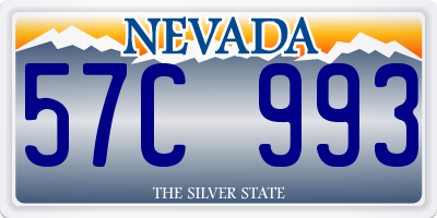 NV license plate 57C993