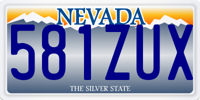 NV license plate 581ZUX
