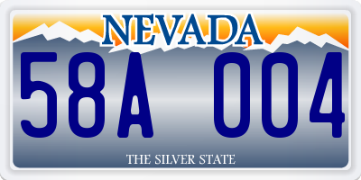 NV license plate 58A004