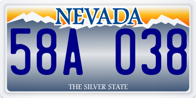 NV license plate 58A038