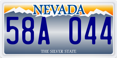 NV license plate 58A044