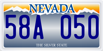 NV license plate 58A050