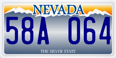 NV license plate 58A064