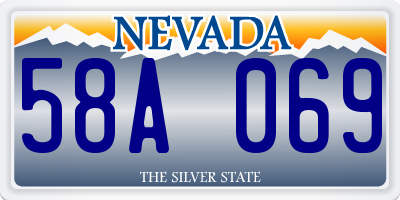 NV license plate 58A069