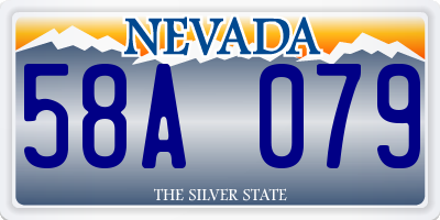 NV license plate 58A079