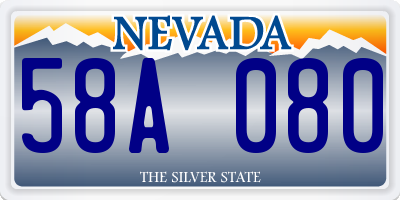 NV license plate 58A080