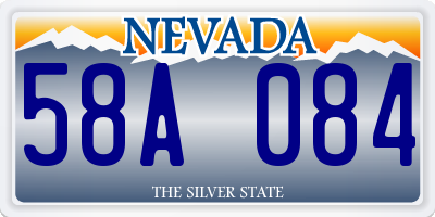 NV license plate 58A084