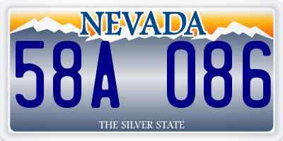 NV license plate 58A086