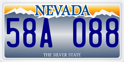 NV license plate 58A088