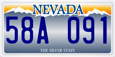 NV license plate 58A091