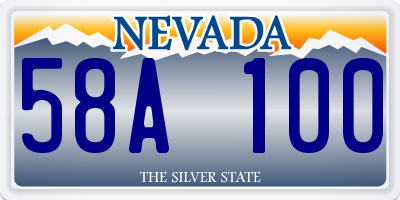 NV license plate 58A100