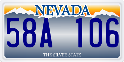 NV license plate 58A106