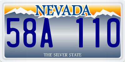 NV license plate 58A110