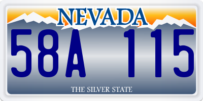NV license plate 58A115