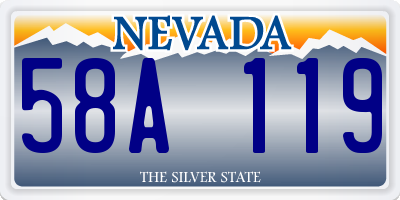 NV license plate 58A119