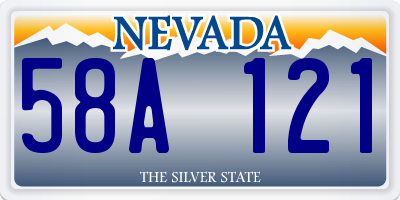 NV license plate 58A121