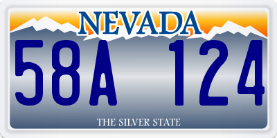 NV license plate 58A124