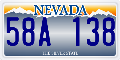 NV license plate 58A138