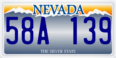 NV license plate 58A139