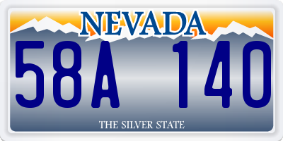 NV license plate 58A140