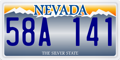 NV license plate 58A141